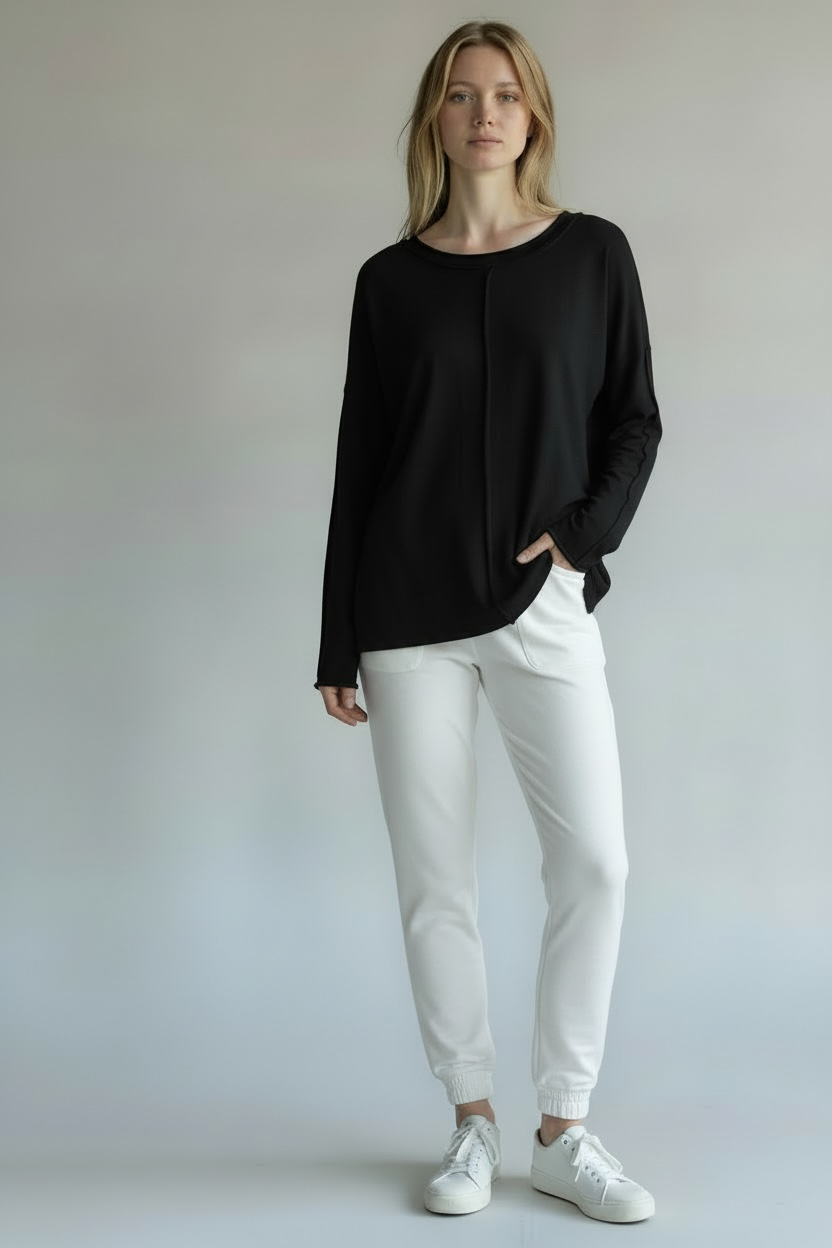 Women's Long Sleeve Raw Hem